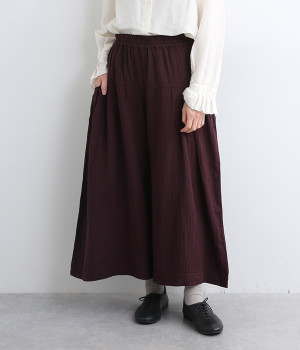 ダブルガーゼポケットタックパンツ(ボルドー-ONESIZE)