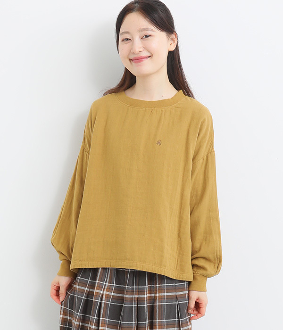 トリプルガーゼモックネックプルオーバー(イチョウ-ONESIZE)