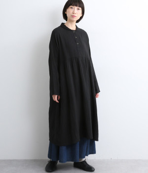 ダブルガーゼショールカラーワンピース