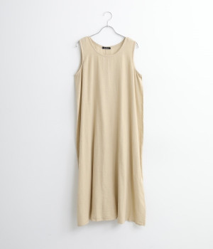 シングルガーゼペチワンピース(ベージュ-ONESIZE)