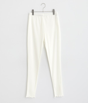 コットンフライスメローレギンス(ホワイト-ONESIZE)