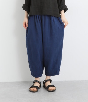 Wガーゼ裾ダーツテーパードパンツ(夏藍-ONESIZE)