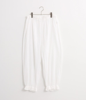 シングルガーゼ　裾レースペチパンツ(オフホワイト-ONESIZE)