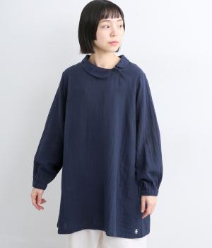 ダブルガーゼ丸襟チュニック