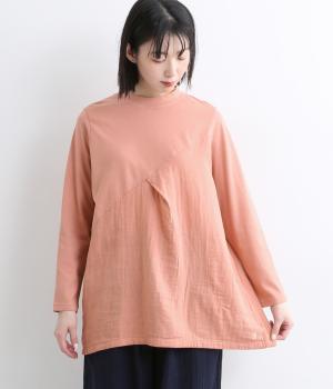 ダブルガーゼ×天竺チュニック(さんご-F)