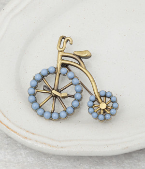 自転車ブローチ(ブルーグレー-ONESIZE)