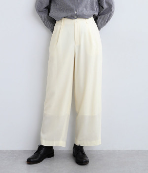 ウールサキソニーストレッチパンツ(オフ-L)