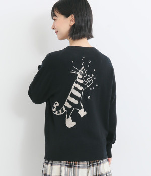 G Glenara TORANEKOBONBONニット(ブラック-ONESIZE)