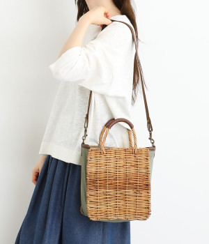 グランジウォッシュ×アラログ　ショルダーバック小(カーキ-ONESIZE)