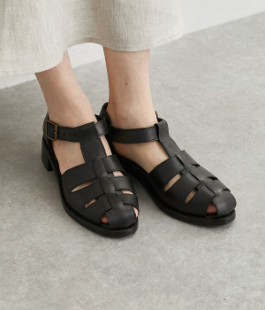 レザーグルカサンダル(ブラック-36)