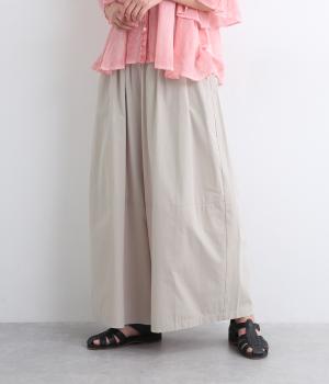 ヴィンテージ風コットンボトルシルエットパンツ(ベージュ-ONESIZE)