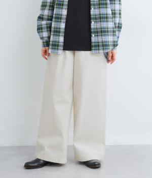 ピーチタイプライターコットンワイドパンツ(エクリュ-M)