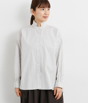コットントリプルストライプブラウス(ストライプ-ONESIZE)