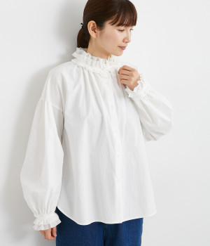 グランジコットンブロードブラウス(オフ-ONESIZE)