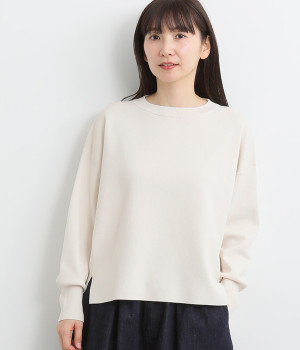 コットンシルクスムース編みニットプルオーバー(オフ-ONESIZE)