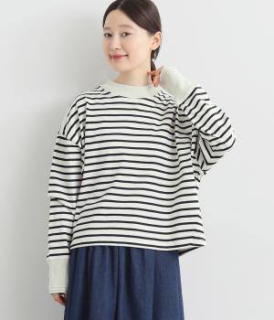 空紡天竺リブ袖カットソープルオーバー(オフボーダー-ONESIZE)