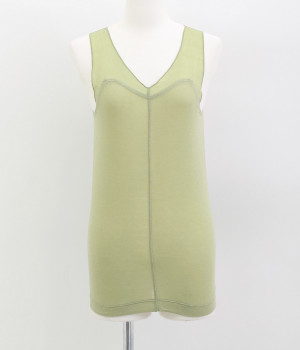 ベア天竺×ラミーコンビ2wayキャミインナー(グリーン-ONESIZE)