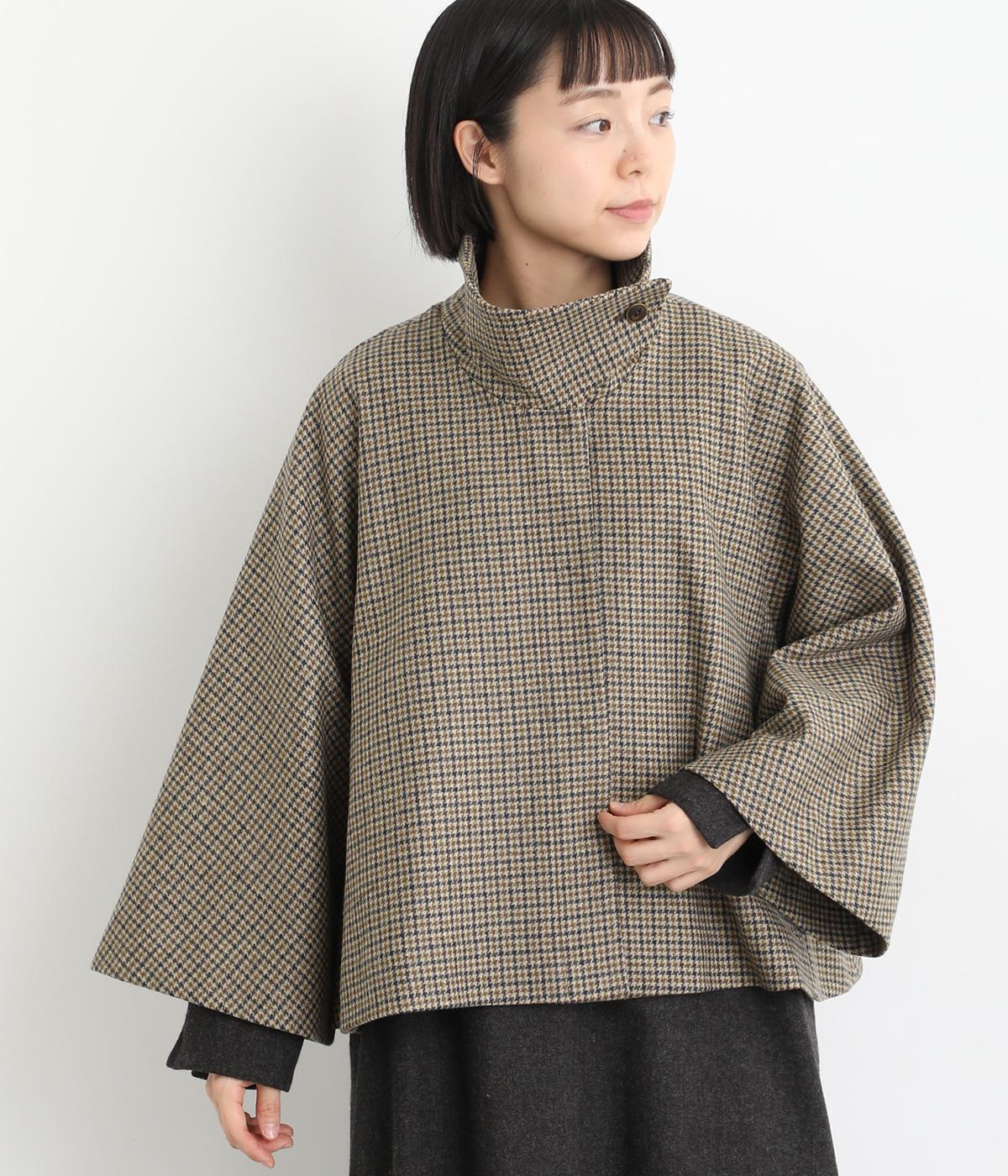 Ａラインショートコート(チェック-F)