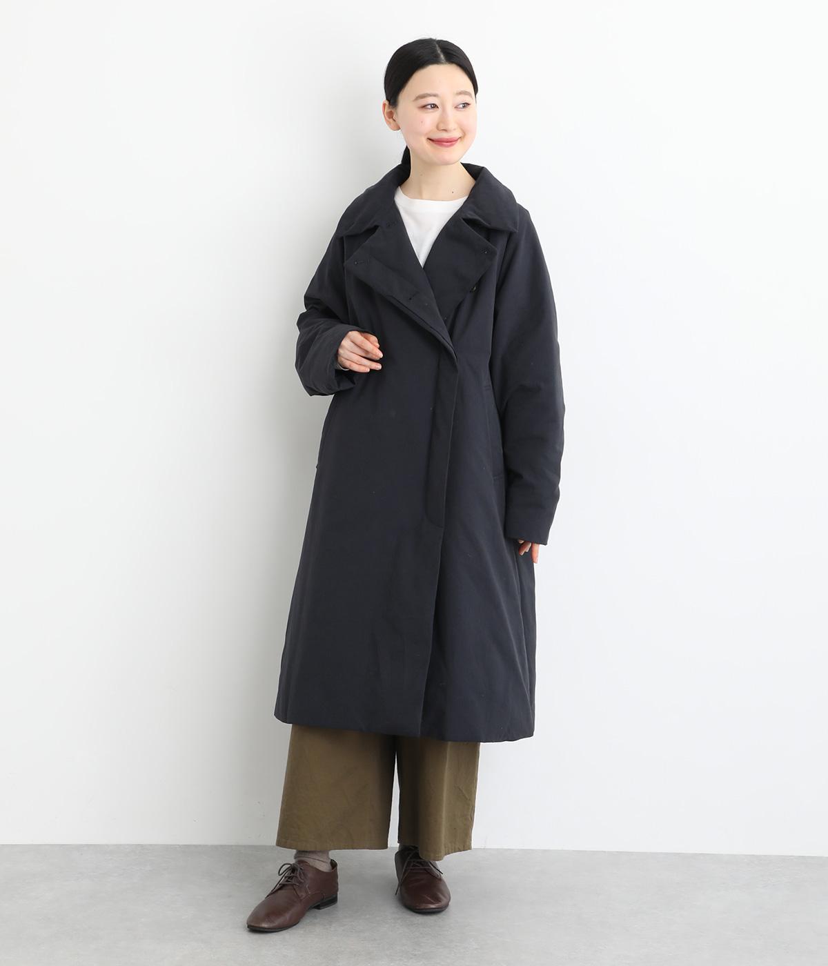 ツイルピーチロングダウンコート(ネイビー-F)