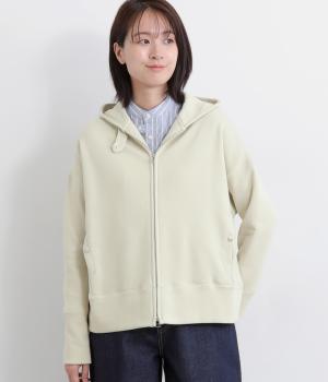 度詰めアズマ裏起毛フードパーカー(アイボリー-F)