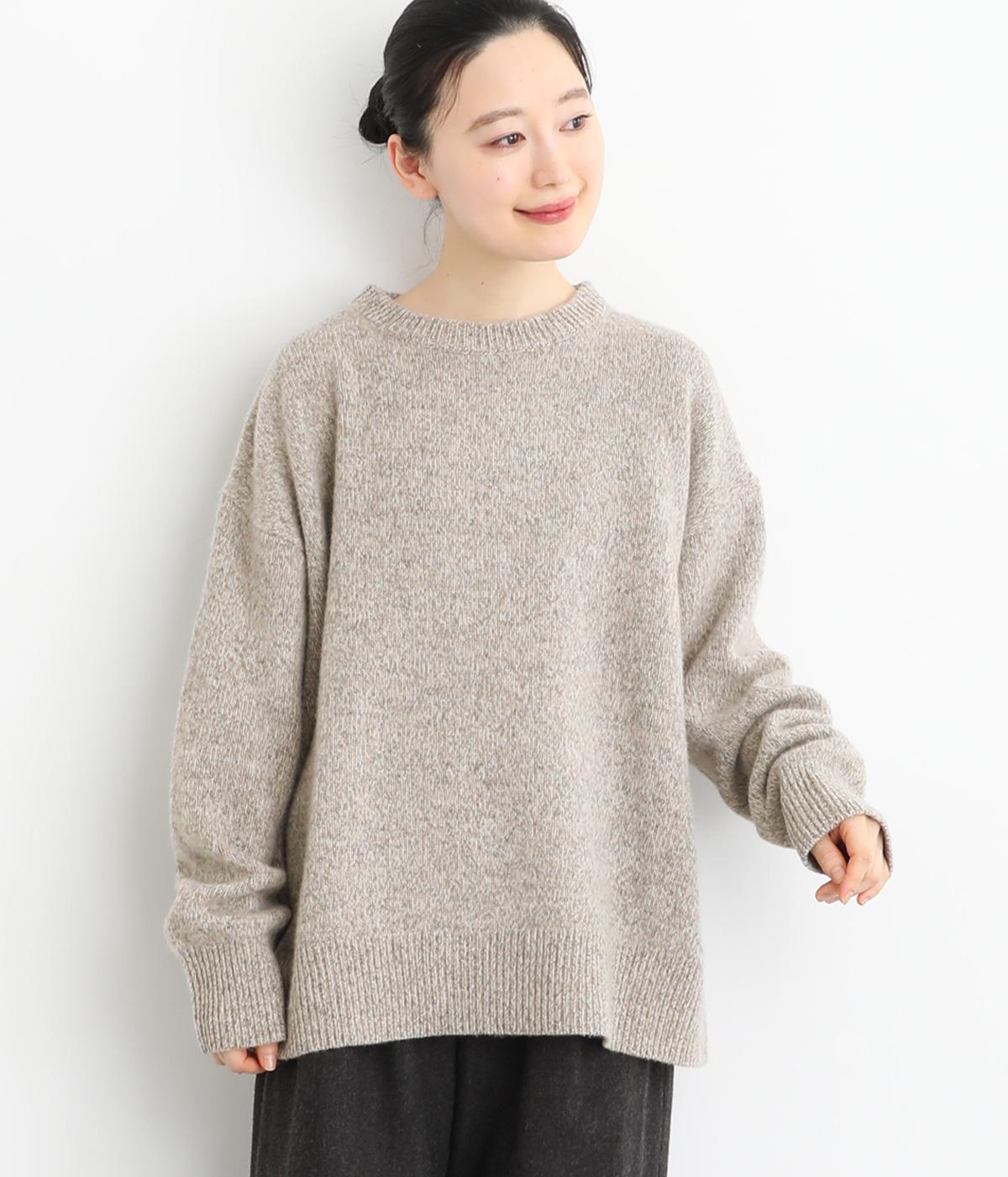 メリノ天竺プルオーバーニット(ベージュ-F)