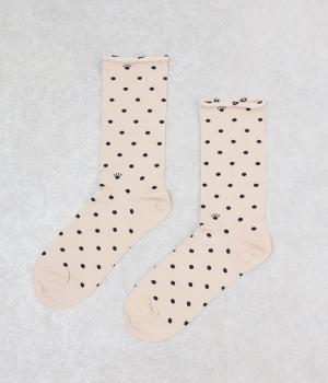 ドット猫肉球柄ソックス