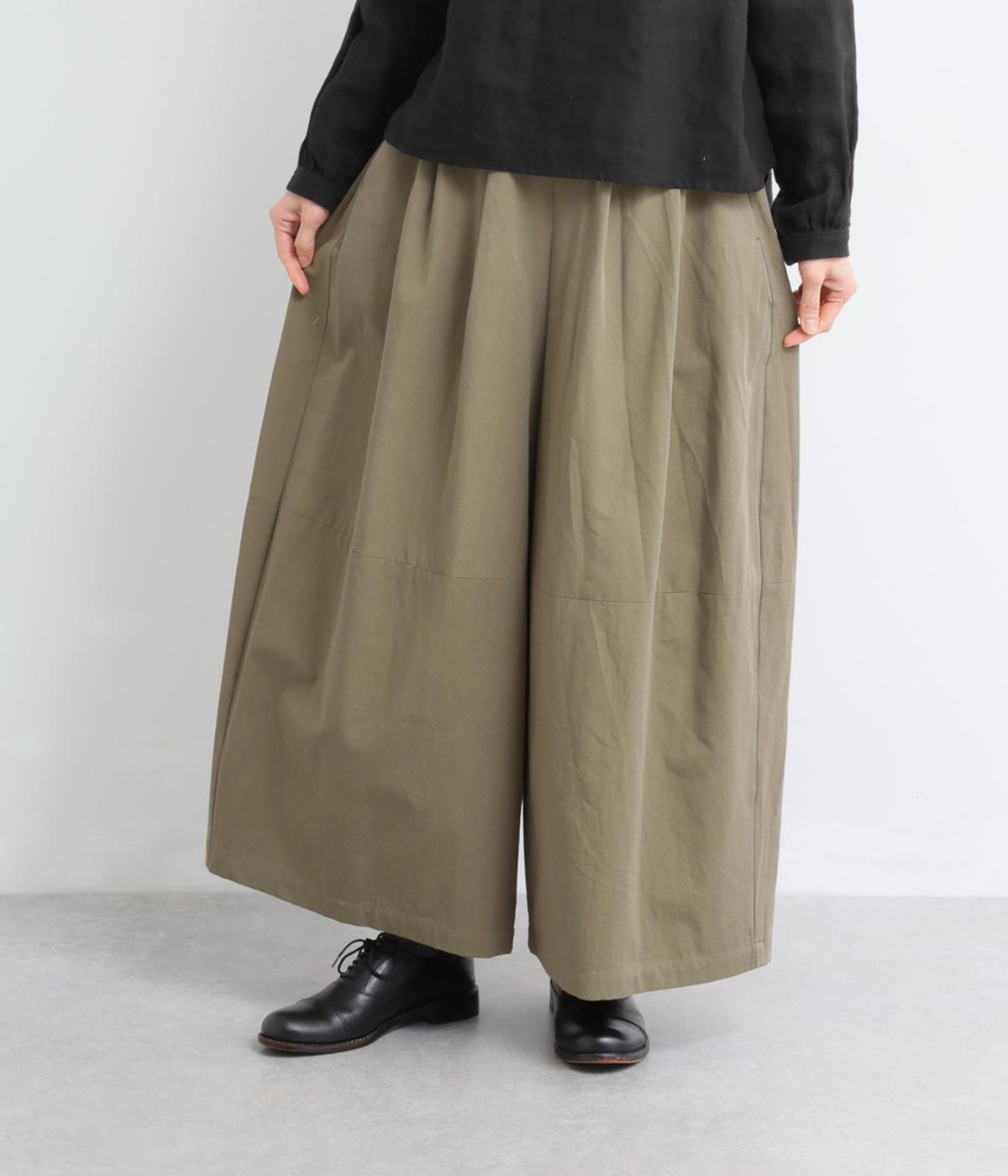 コットン逆綾ワッシャー ボトルシルエットパンツ｜LOISIR