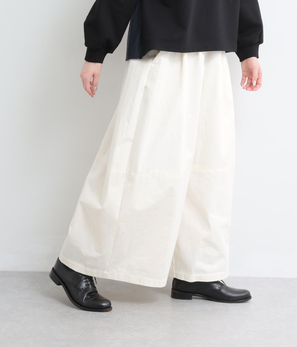 コットン逆綾ワッシャー　ボトルシルエットパンツ(エクリュ-F)