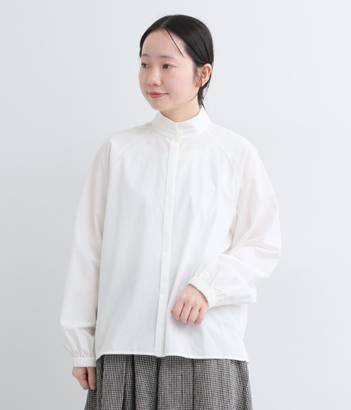 スタンドネックバルーンスリーブブラウス(オフ-F)