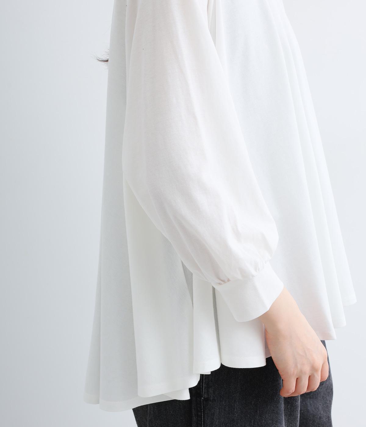 強撚天竺フレアブラウス(オフ-F)