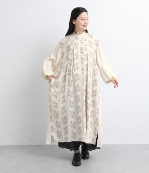 レーヨンリネン刺繍　Aラインワンピース