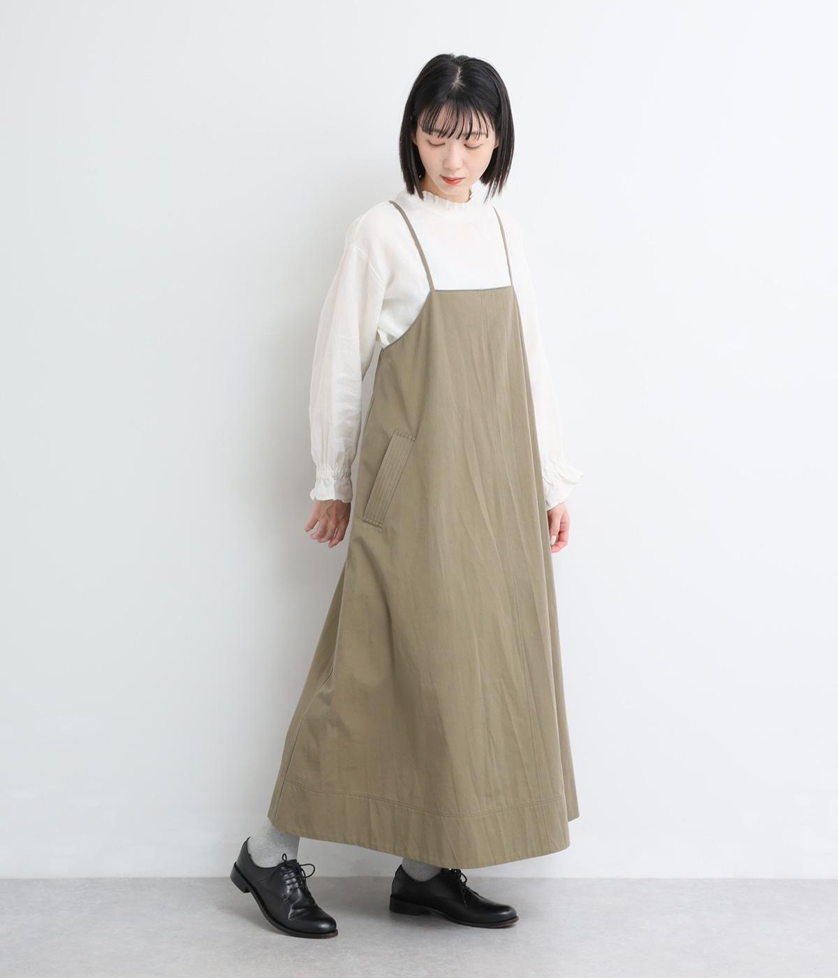 コットン逆綾ワッシャー タブリエワンピース｜LOISIR（ロワズィール 