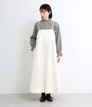 コットン逆綾ワッシャー　タブリエワンピース(エクリュ-M)