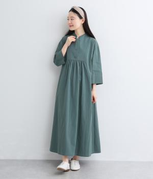 フロントヨーク切替デザインワンピース(グリーン-F)