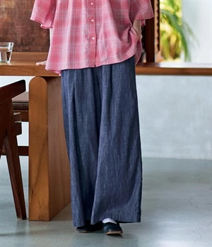 ゆるりとデニムパンツ(インディゴ)(インディゴ-MP)