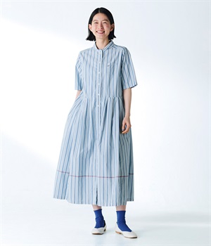 feat. bonpon　ponさんのソーダストライプワンピース(ブルーストライプ)(ブルーストライプ-L)
