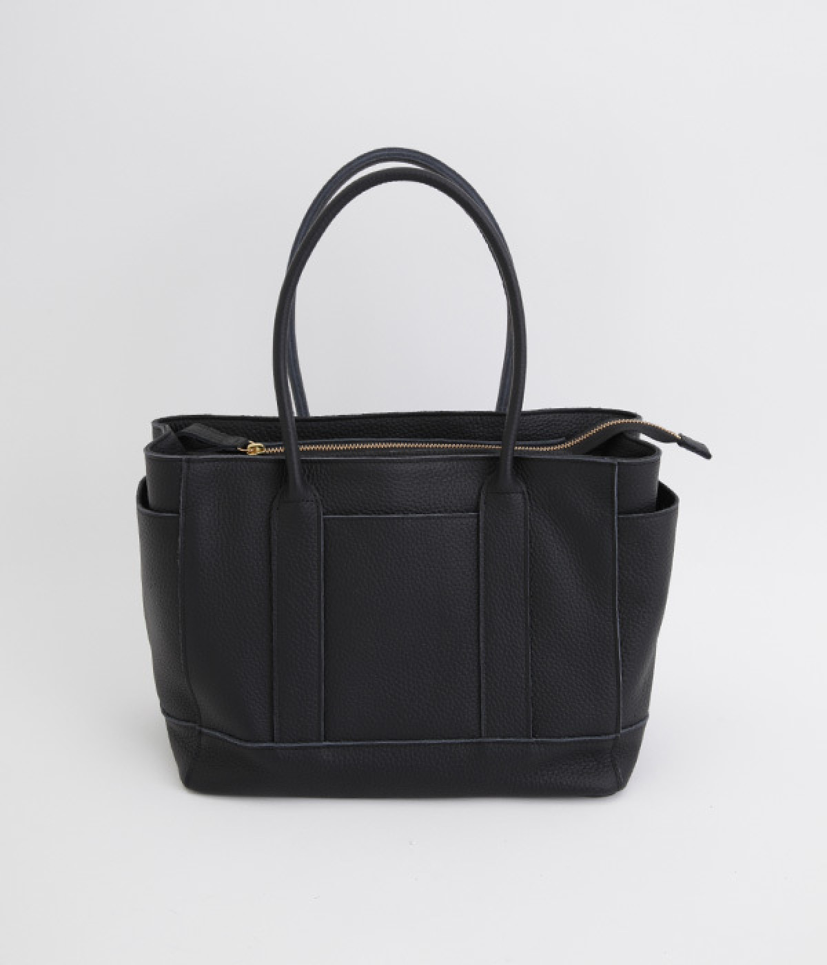 【perche×cache cache×ナチュランコラボ】　パーテーションレザーバッグ(ブラック-ONESIZE)