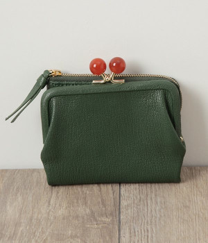 一部コラボ｜二つ折りがま口財布(グリーン-ONESIZE)