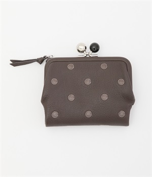 一部コラボ｜二つ折りがま口財布(ダークグレードット-ONESIZE-【コラボ】)