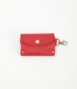 イタリア製牛革　キーケース(レッド-ONESIZE)