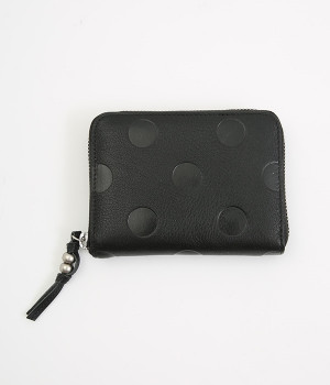 ドット型押ラウンドパームフィットウォレット(ブラック-ONESIZE)