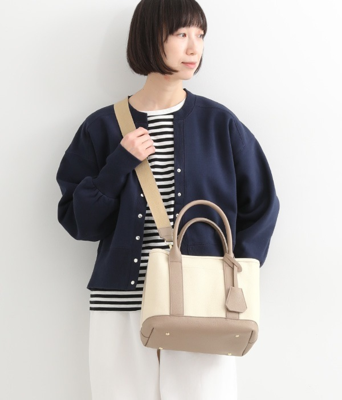 ショルダー付　パーテーションキャンバストート　小(オーク-ONESIZE)