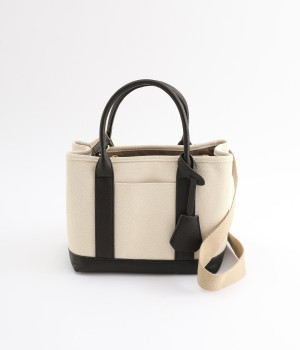 ショルダー付　パーテーションキャンバストート　小(ブラック-ONESIZE)