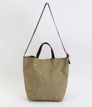 ドット刺繍ナイロン 2WAYバッグ(ベージュ-ONESIZE)