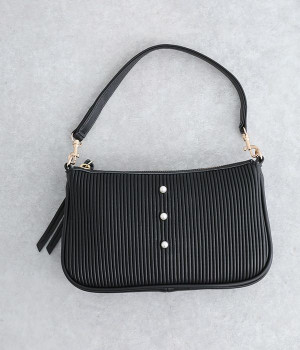 シーププリーツ　ゴート　パール　2WAYショルダー(ブラック-ONESIZE)