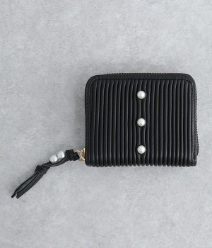 シーププリーツ　スキミング防止カードウォレット(ブラック-ONESIZE)