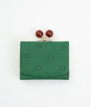 アクリル玉　三つ折りウォレット(グリーンドット-ONESIZE)