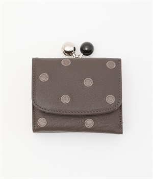 アクリル玉　三つ折りウォレット(ダークグレードット-ONESIZE)