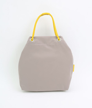 ナイロンツイル 革付属ハトメショッパー(イエロー-ONESIZE)
