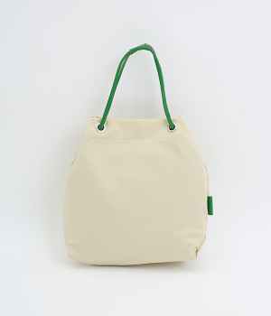ナイロンツイル 革付属ハトメショッパー(グリーン-ONESIZE)